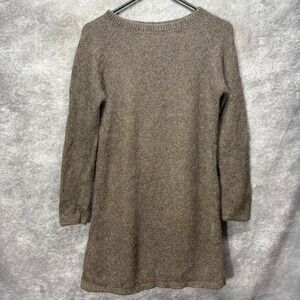 Hesperios Taupe 100% Baby Alpaca Tunic Sweater Women's S Soft Quiet Luxury Cozy